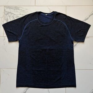 Lululemon Metal Vent Tech Short Sleeve T Shirt Tee Mens Size L Royal Blue Black